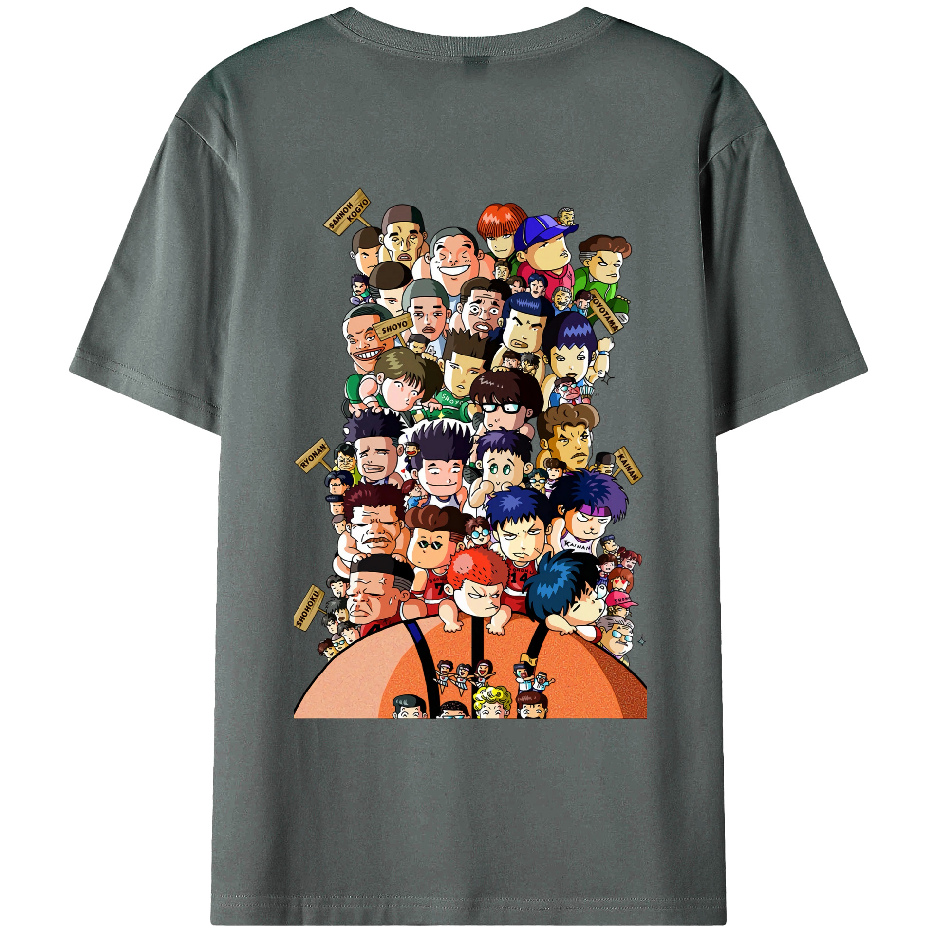 （画像用） SLAM DUNK／スラムダンク 綿100％ メンズ半袖Tシャツ（バックプリント） 通気性